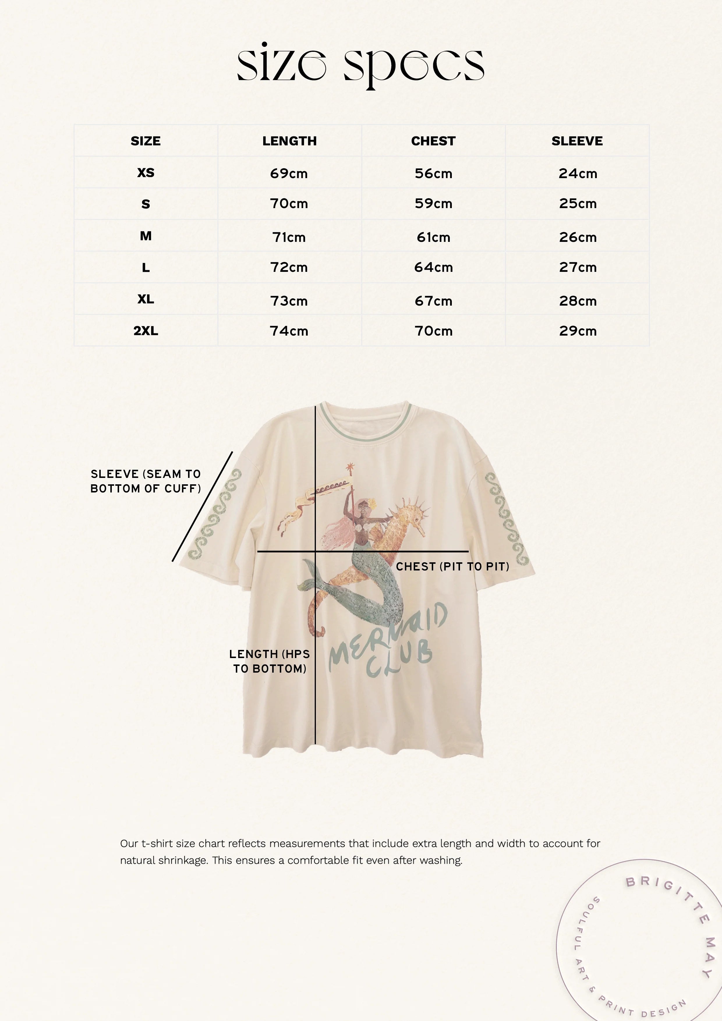 Women's Tee Mermaid Club | Cream/Sage