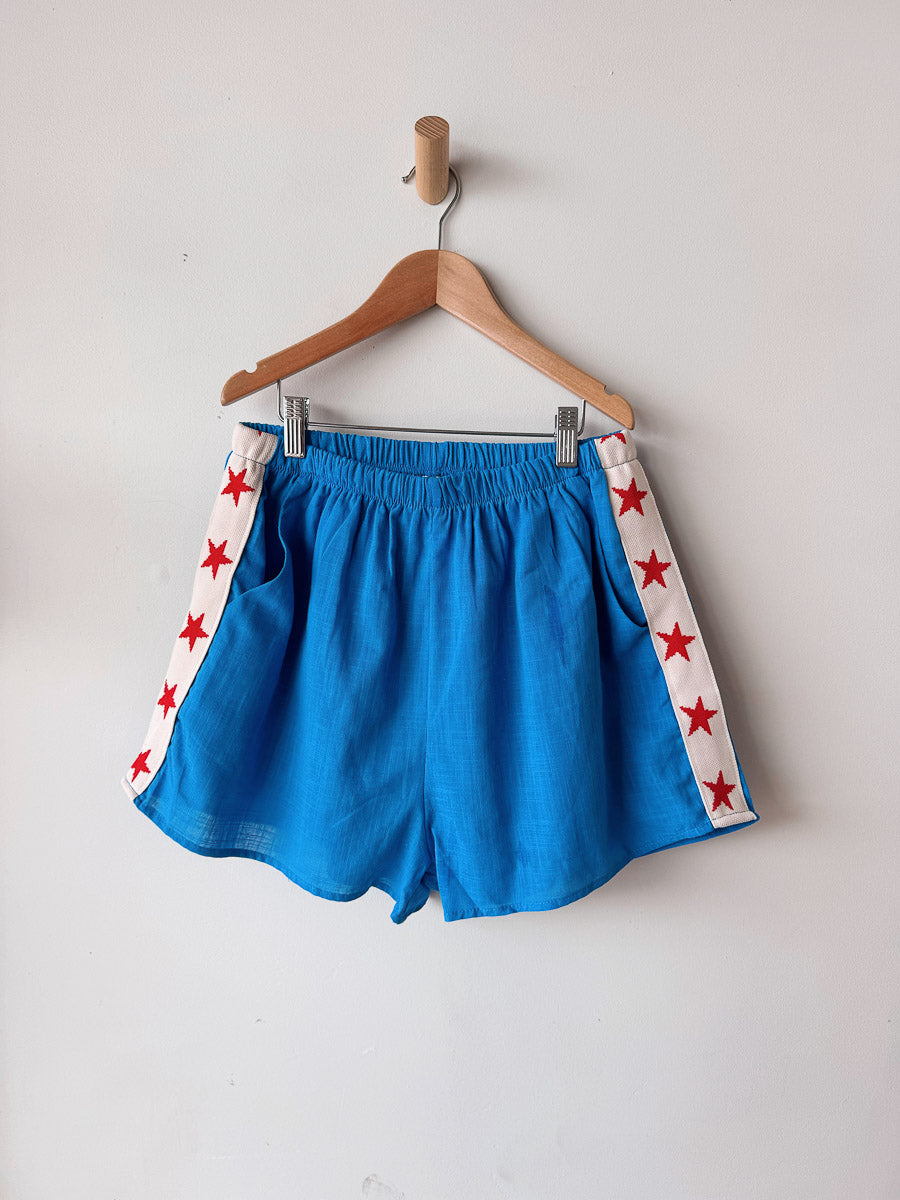 Women's Shorts | Blue/Red Star Trim