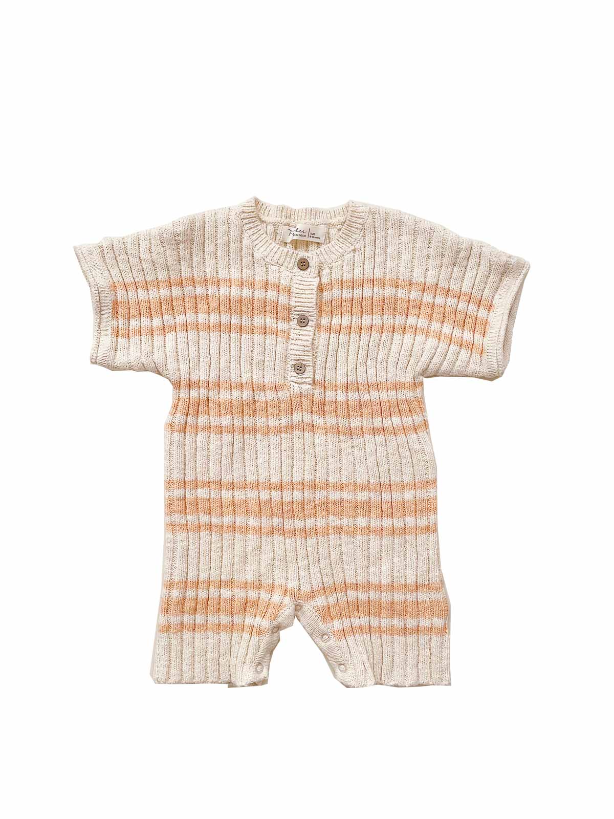 Billie Rib Romper | Peach