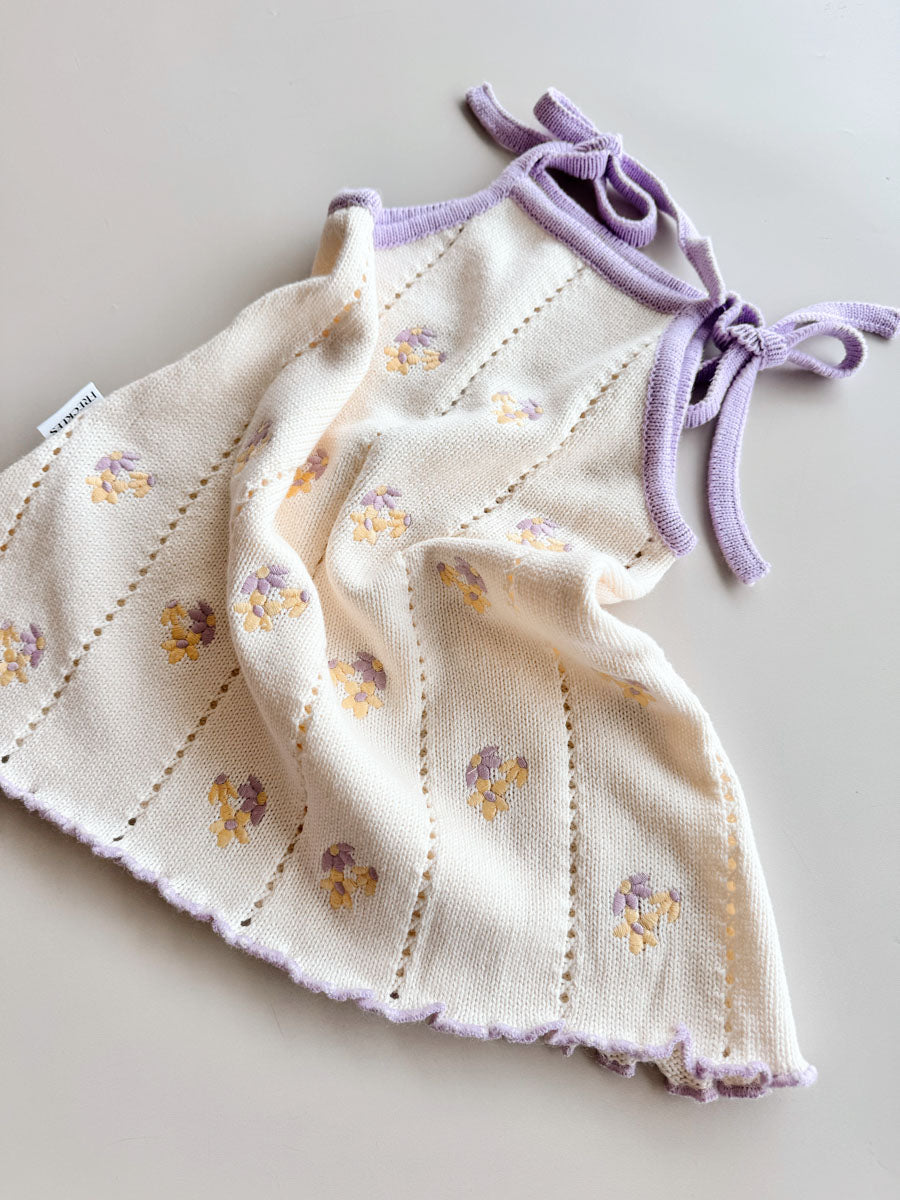 Bloom Pointelle Tie Dress | Violet
