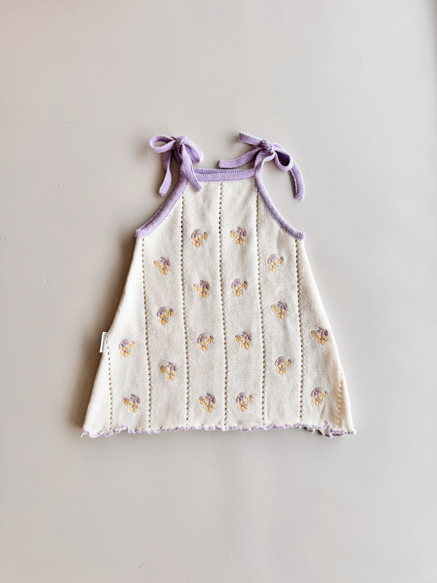 Bloom Pointelle Tie Dress | Violet