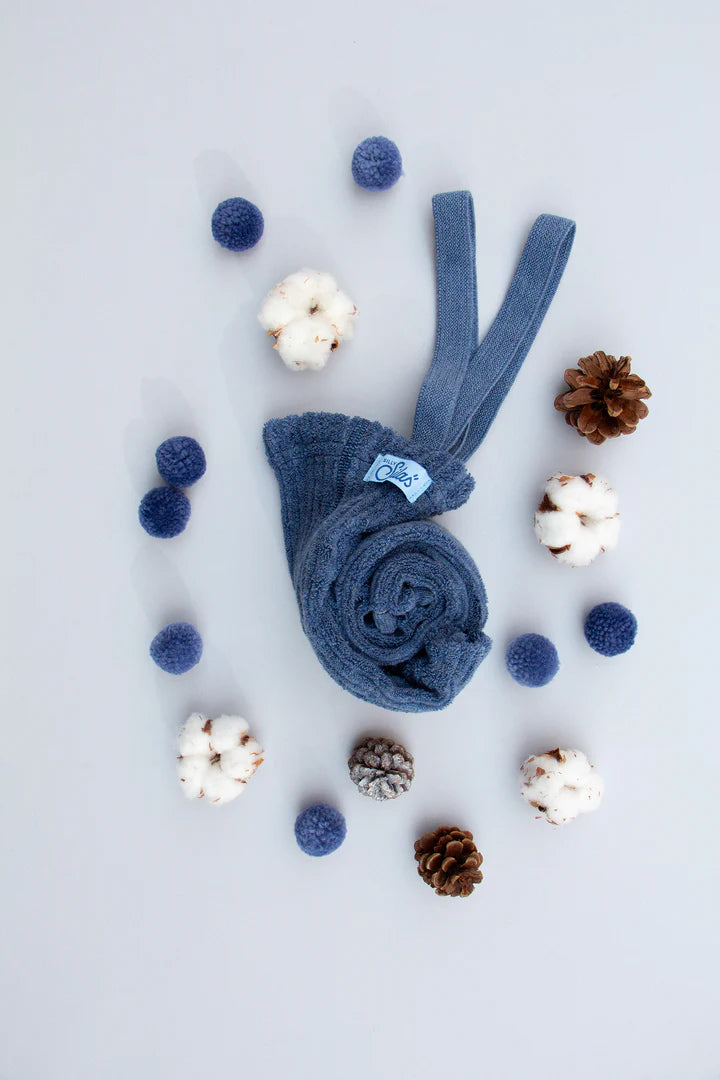 Granny Teddy Footless Tights | Steal Blue | NEW