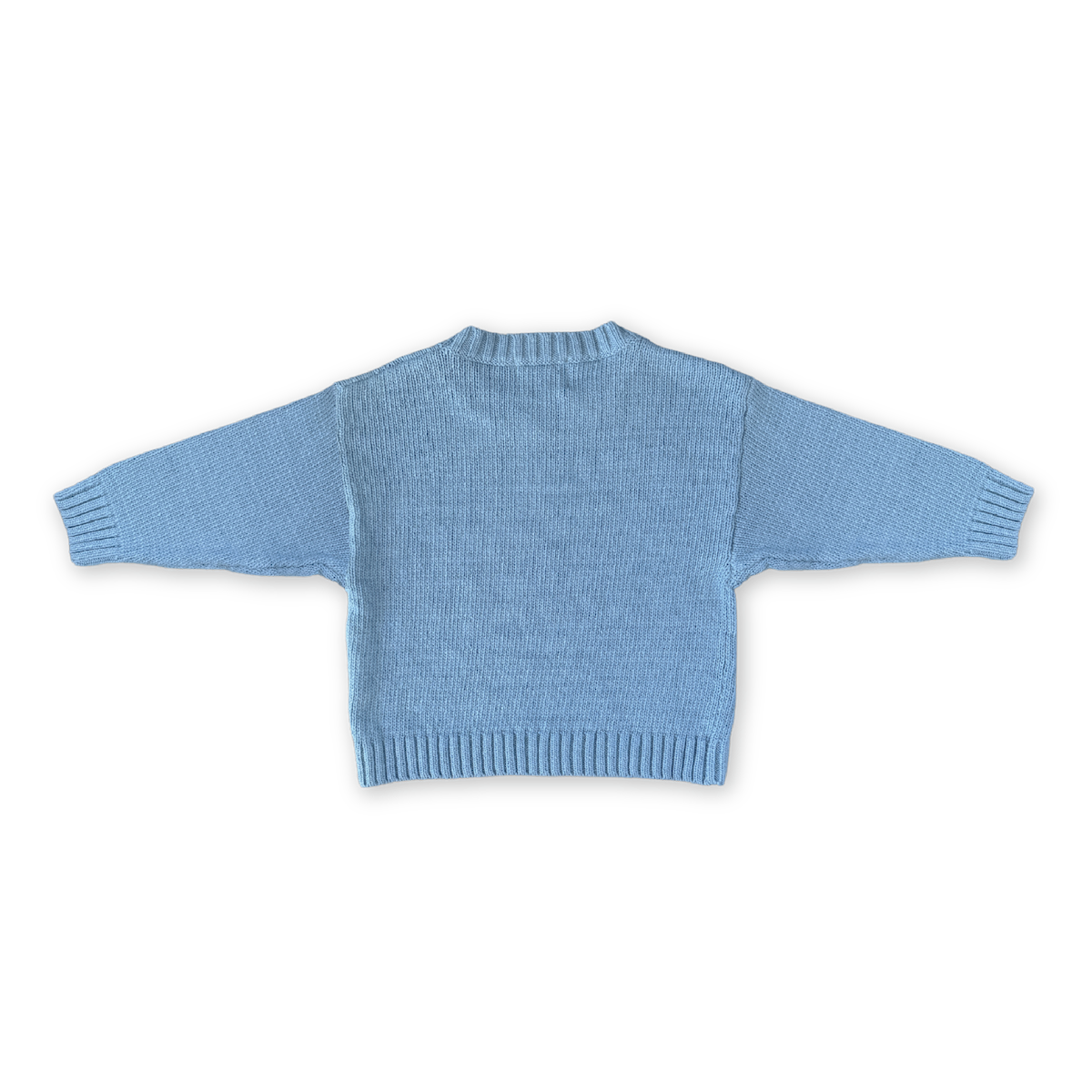 Organic Swirl Intarsia Knit Pull Over - Duck Egg