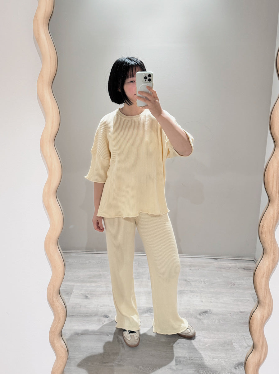 Women's Fine Rib SET | Butter
