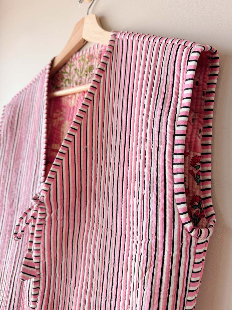 Hazel Reversible Cotton Vest | Spring Garden