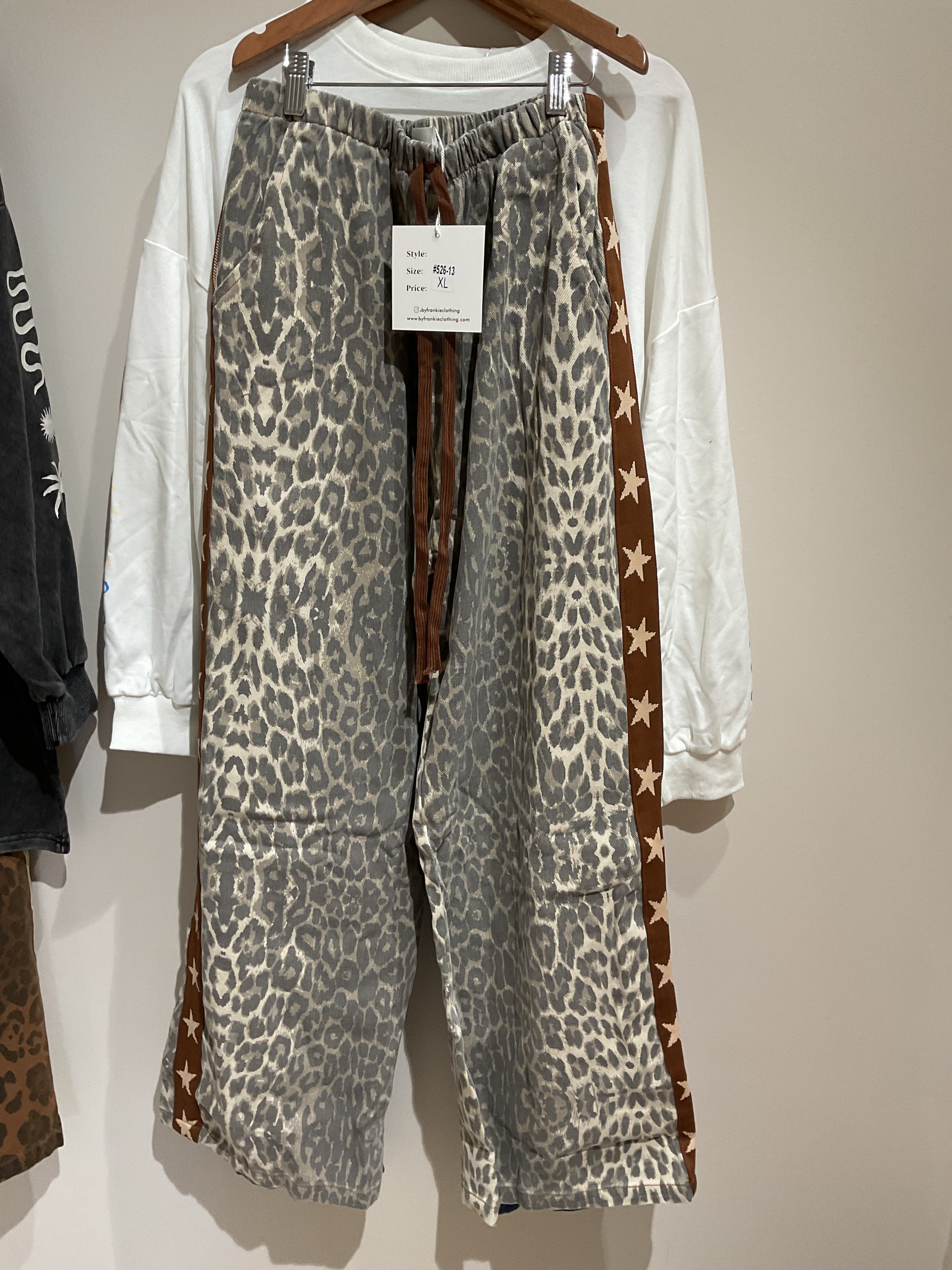 Women's Denim Pants | Light Leopard/ Cream Star