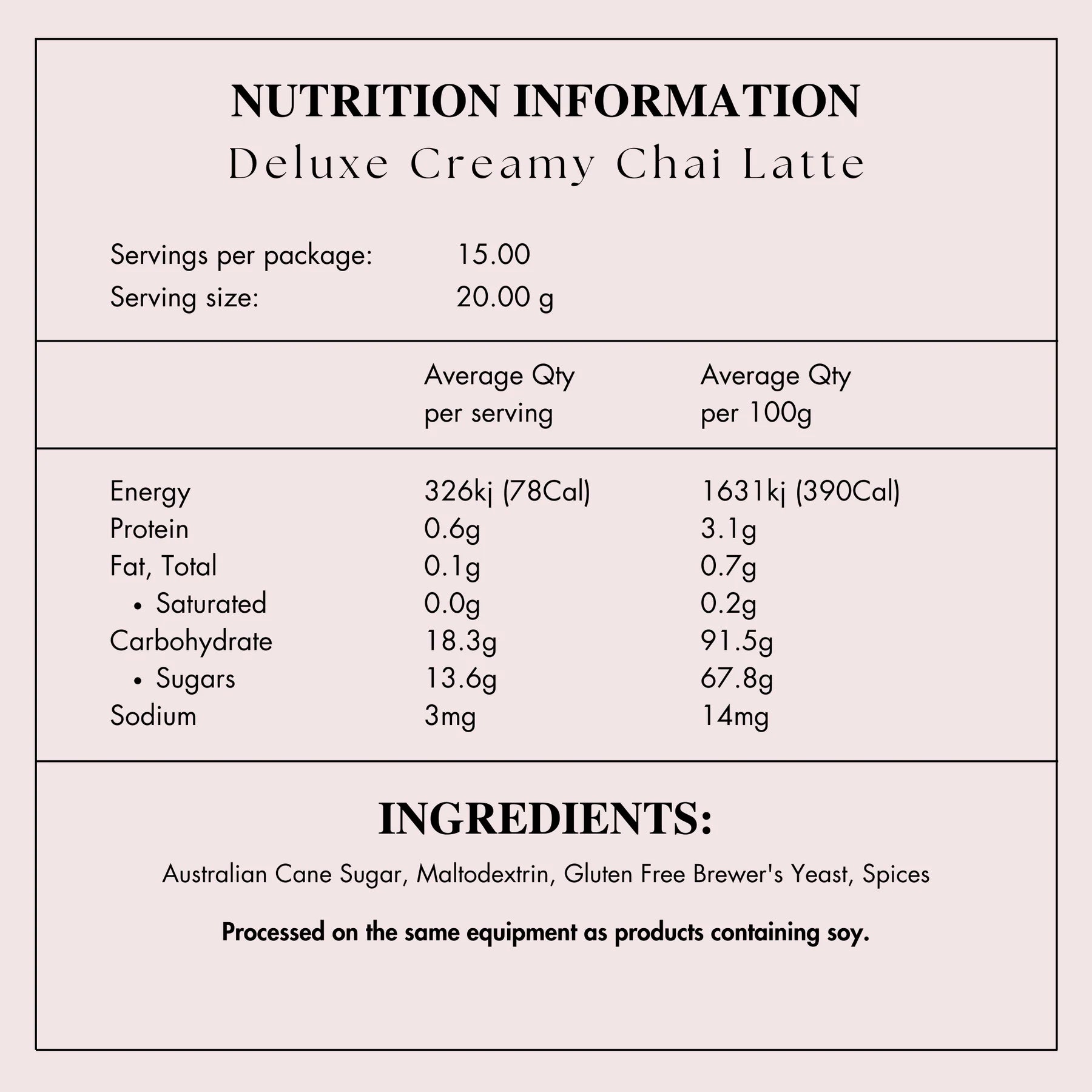 Deluxe Lactation Creamy Chai Latte