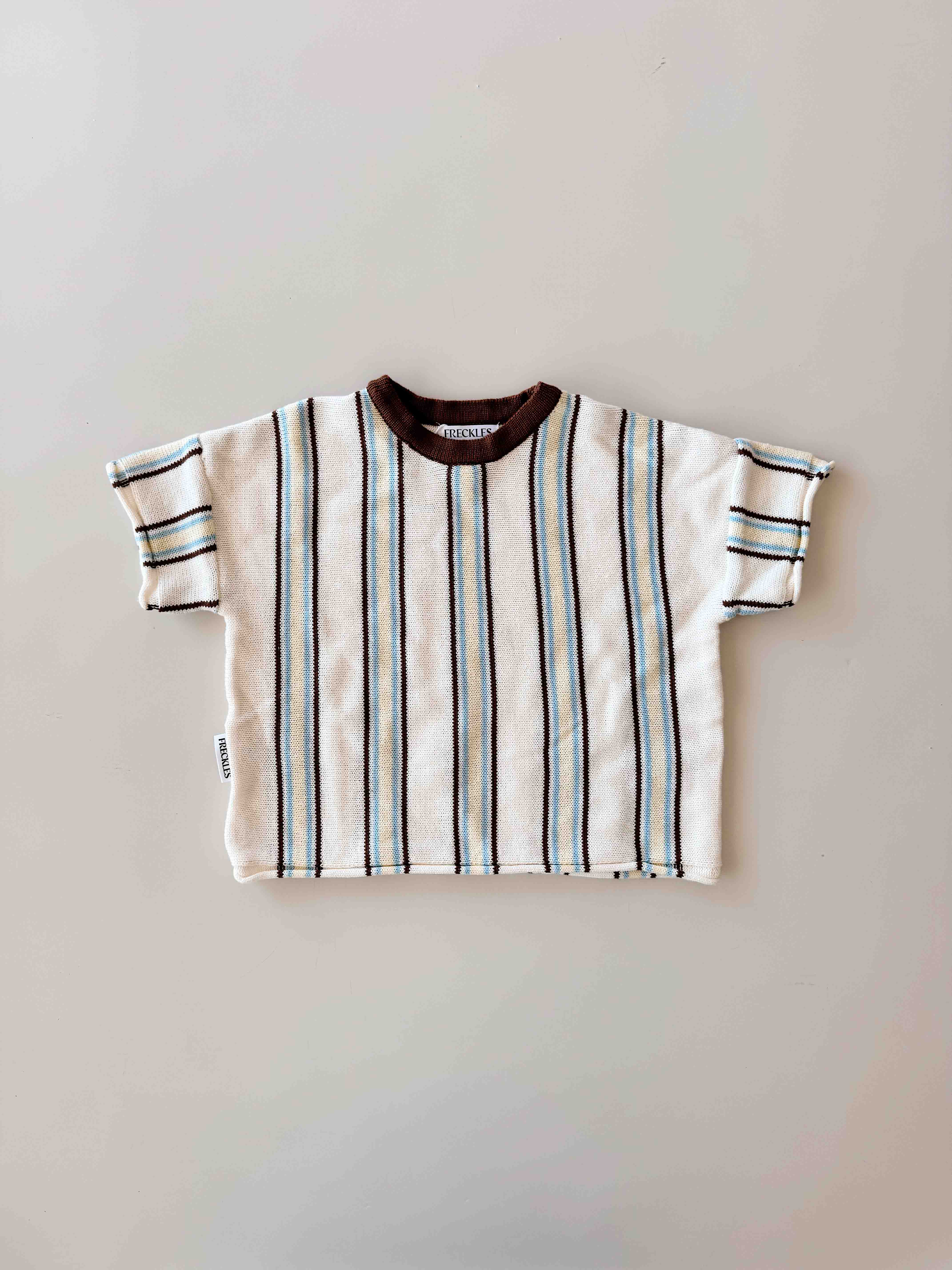 Retro Stripe Knit Top | Azure