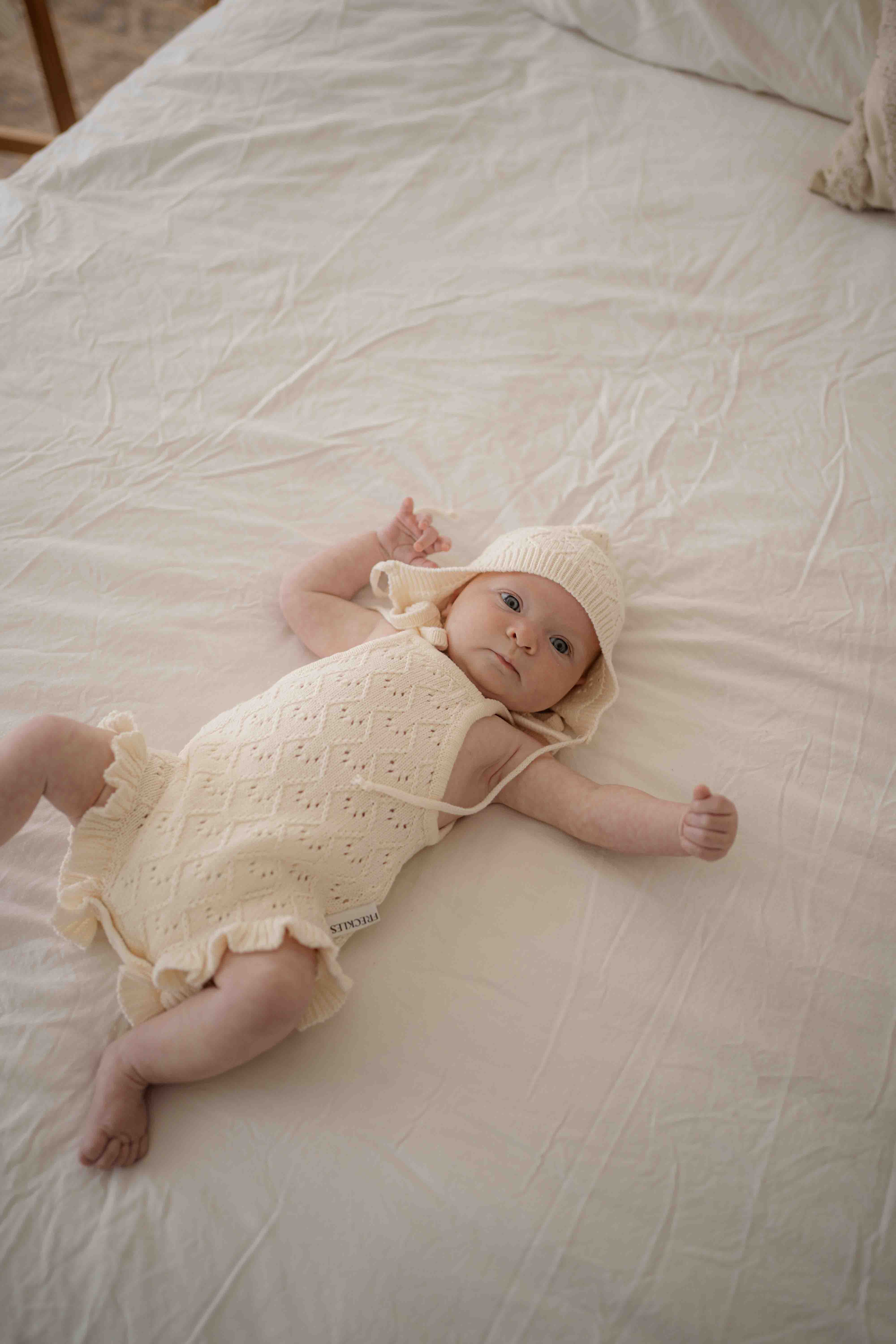 Mila Pointelle Tie Romper | Snow