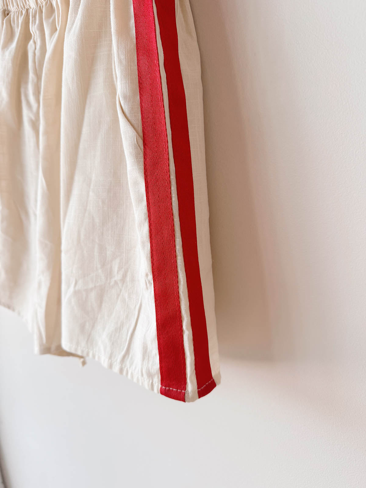 Women's Shorts | Beige Red Racer Stripe