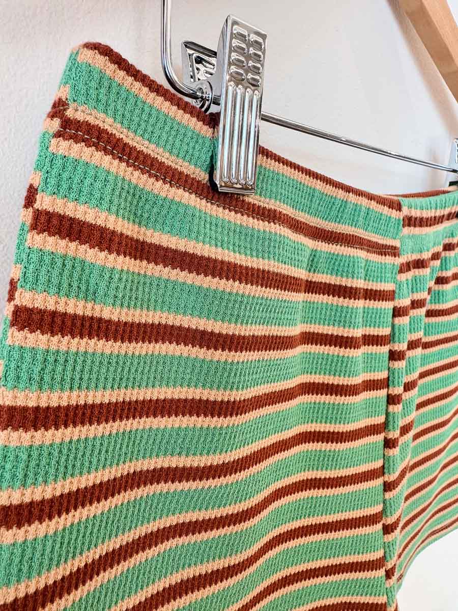 Women's Ribbed Mini Shorts | Green/Brown