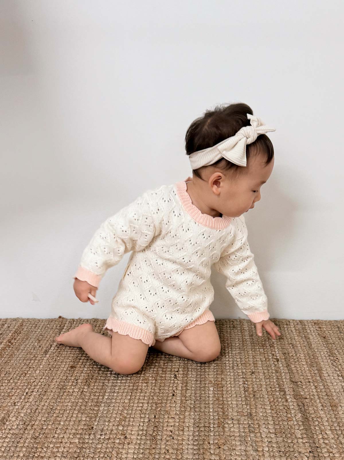 Mila Scollop Romper | Cream Blossom