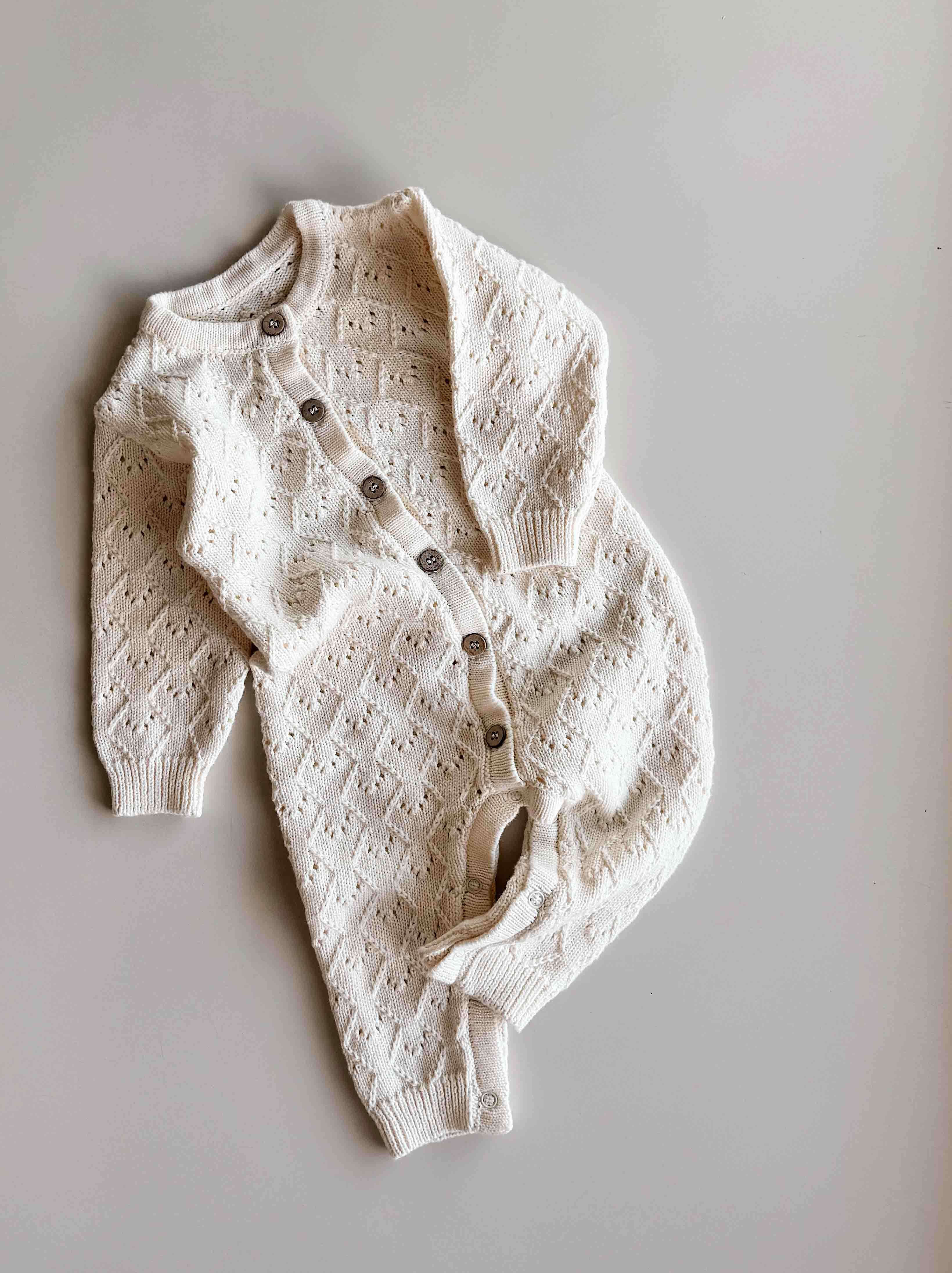 Mila Pointelle Full Romper | Snow