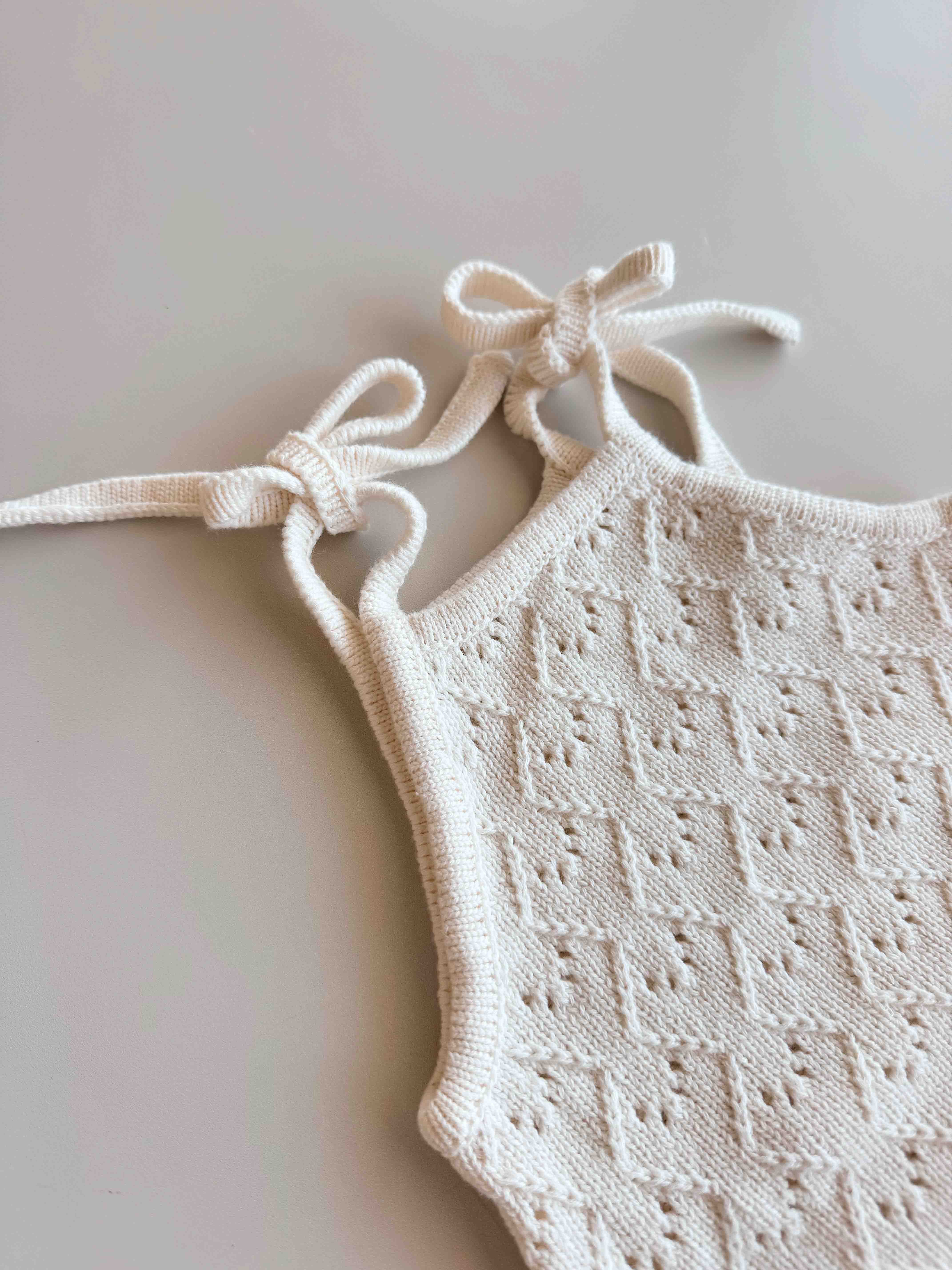 Mila Pointelle Tie Romper | Snow