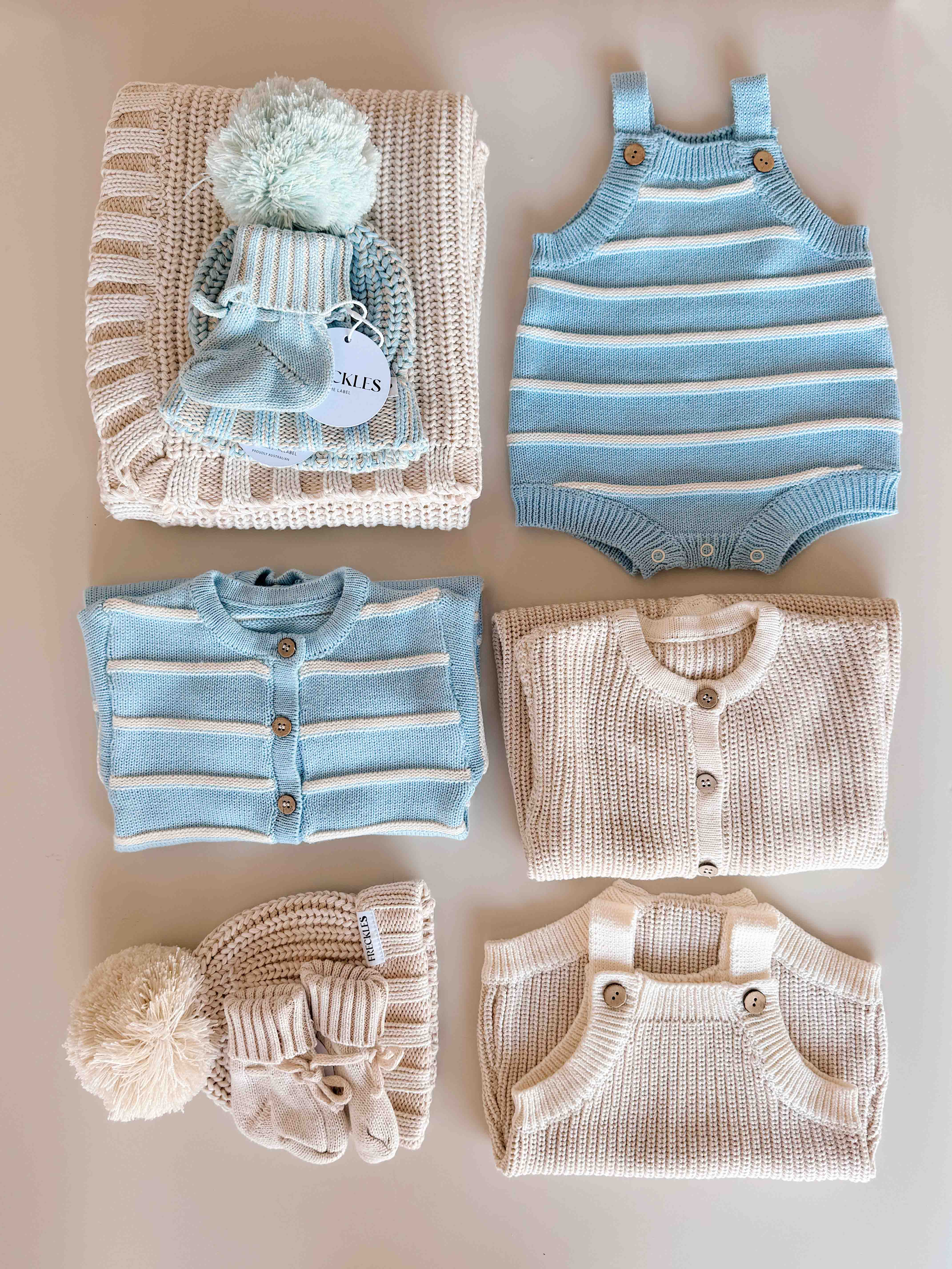 Raised Stripe Full Romper | Arctic