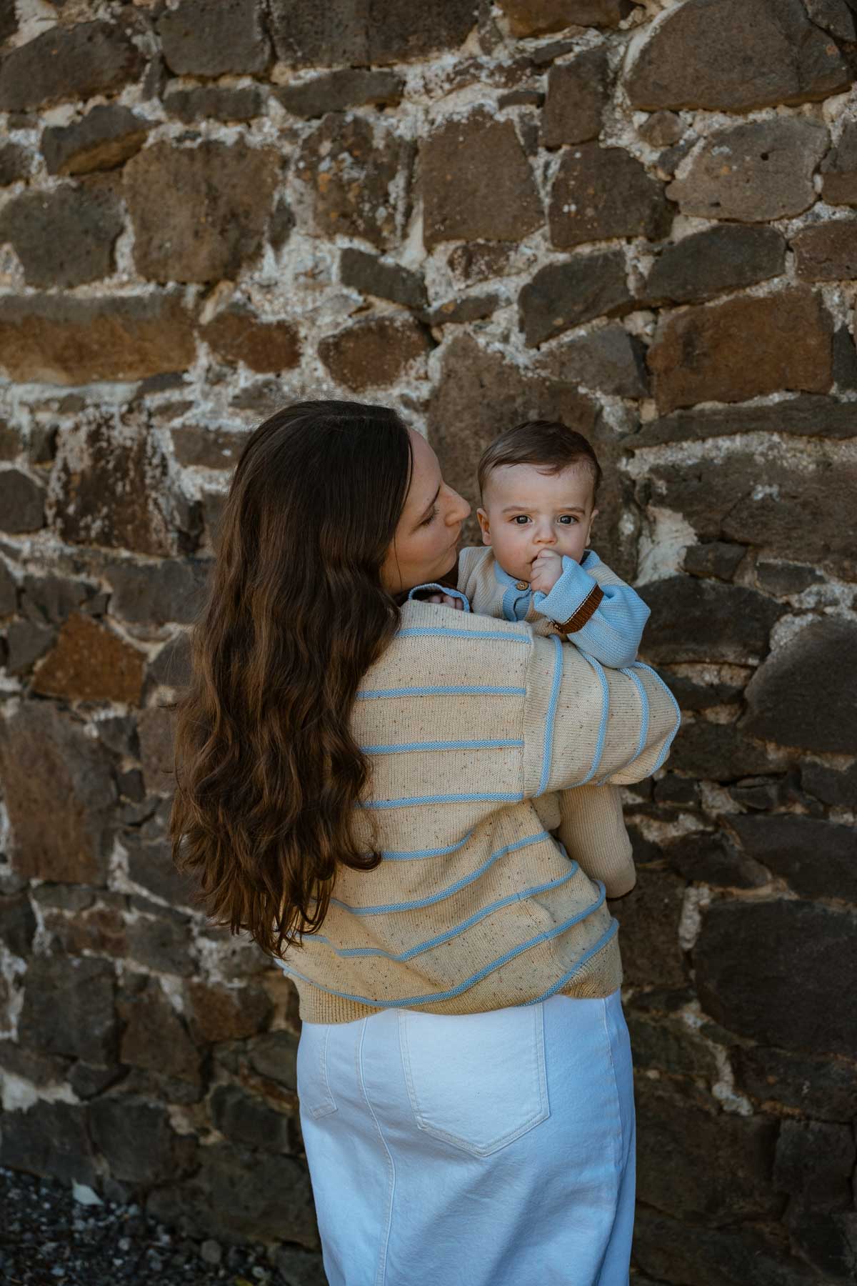 Cotton Womens Jumper | Sky Stripe