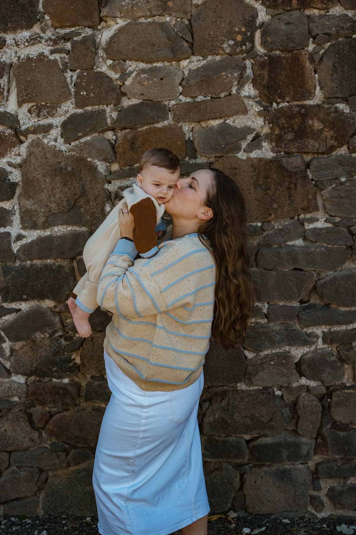 Cotton Womens Jumper | Sky Stripe