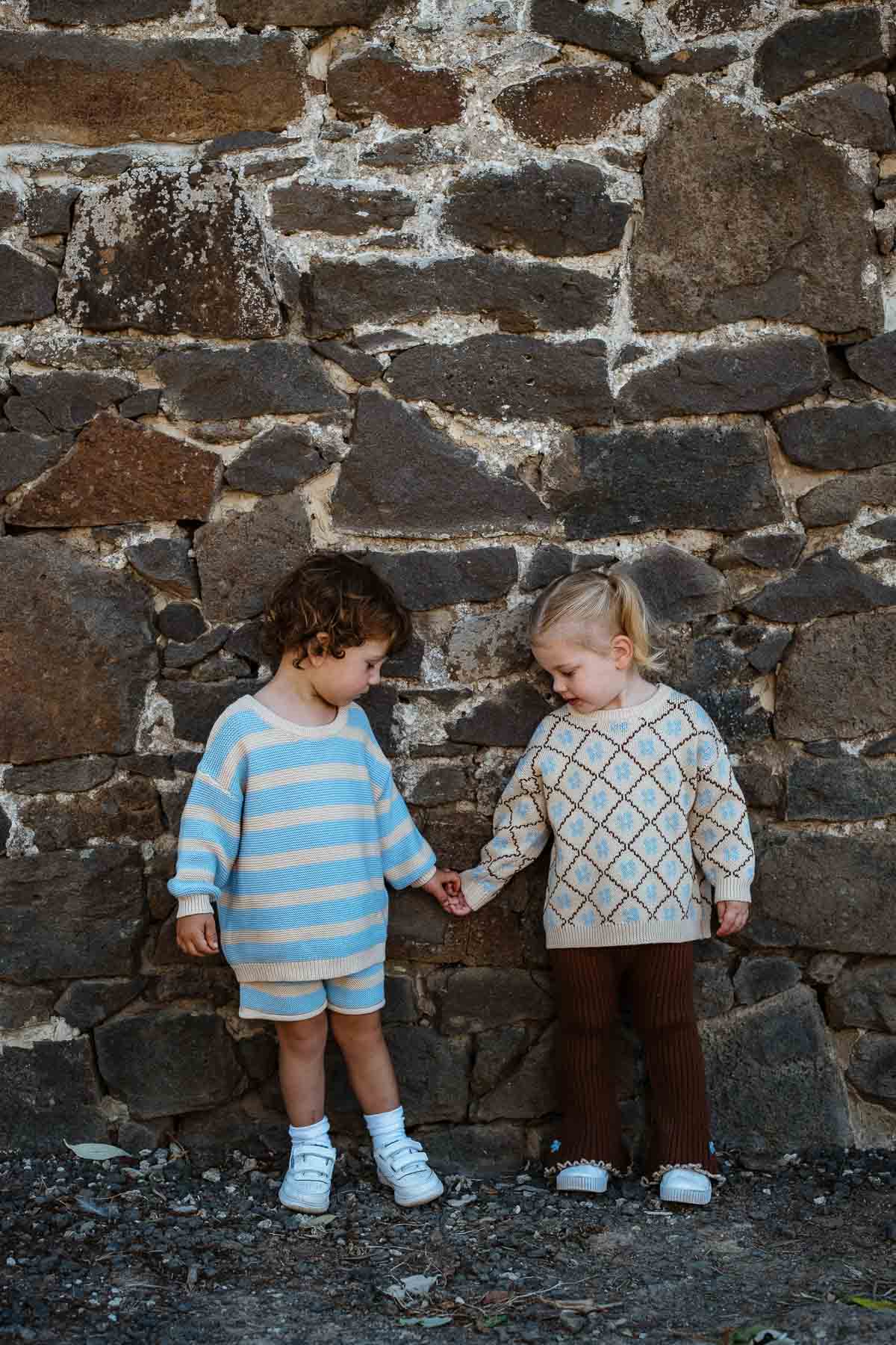 Cotton Knit Jumper | Sky Stripe