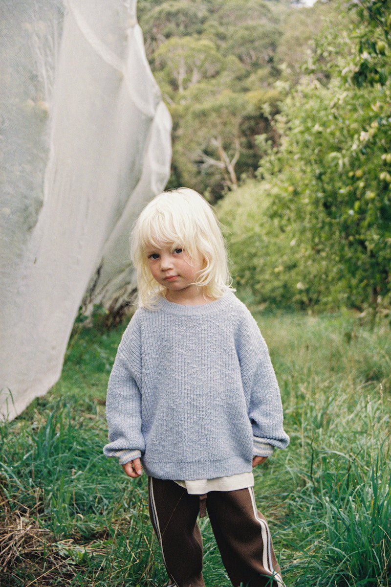 Organic Essential Textured Knit Pull Over - Haze