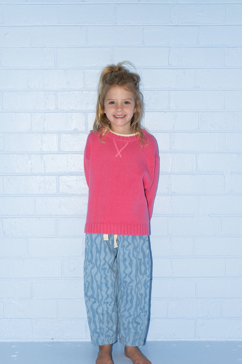 Merino Blend Knit Pull Over - Raspberry