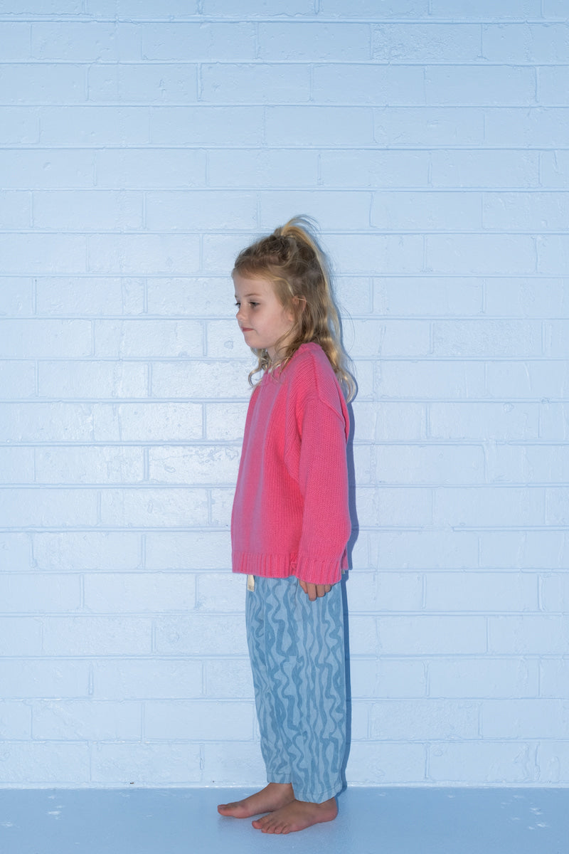 Merino Blend Knit Pull Over - Raspberry