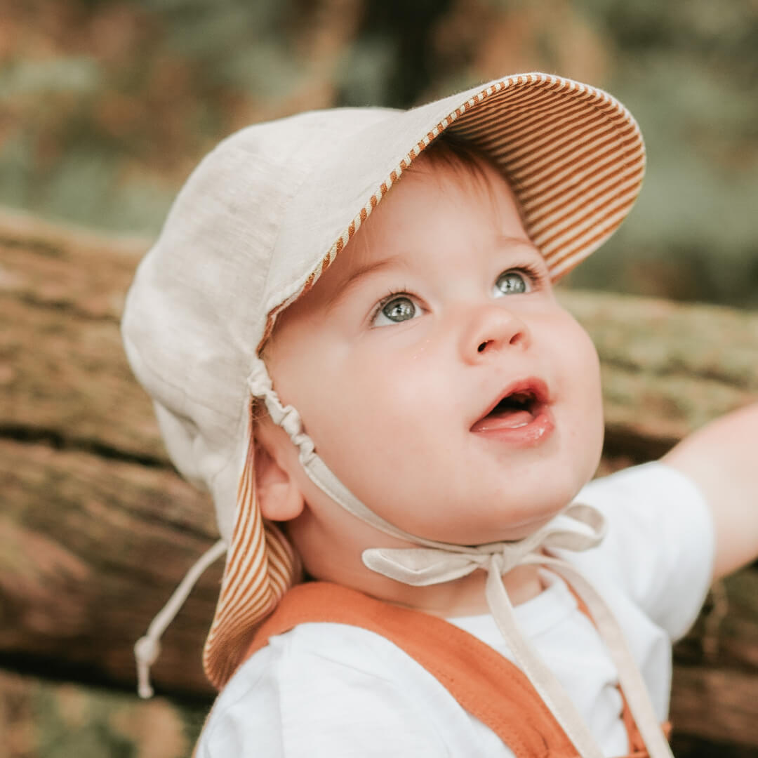 Lounger Baby Flap Sun Hat | Frankie / Flax