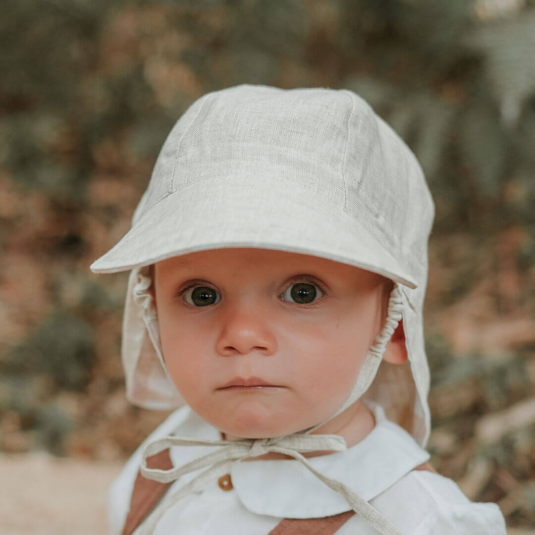 Lounger Baby Flap Sun Hat | Flynn / Flax