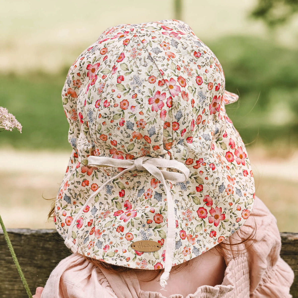 Lounger Baby Flap Sun Hat | Francesca / Flax