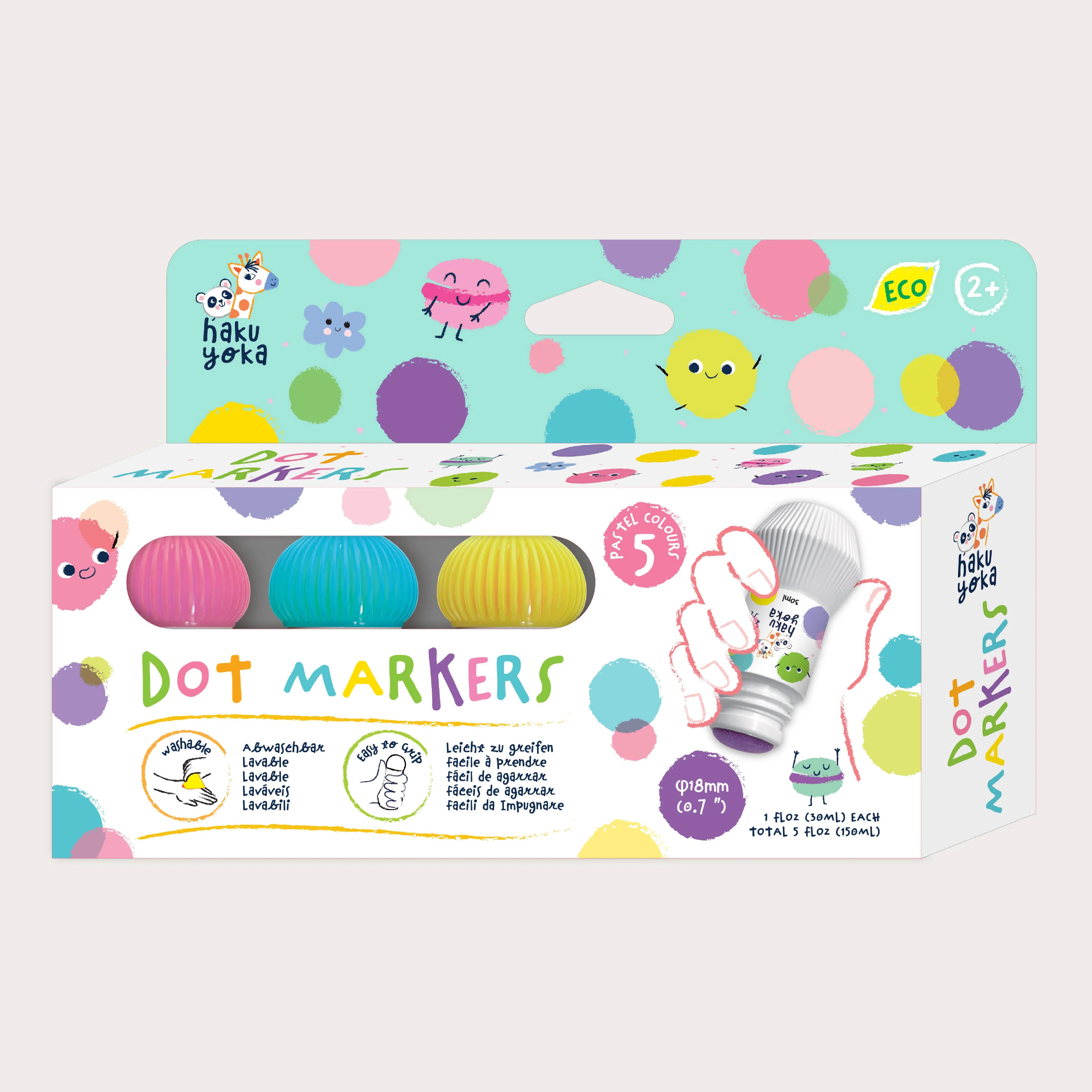 5 Dot Markers | Pastel Colours