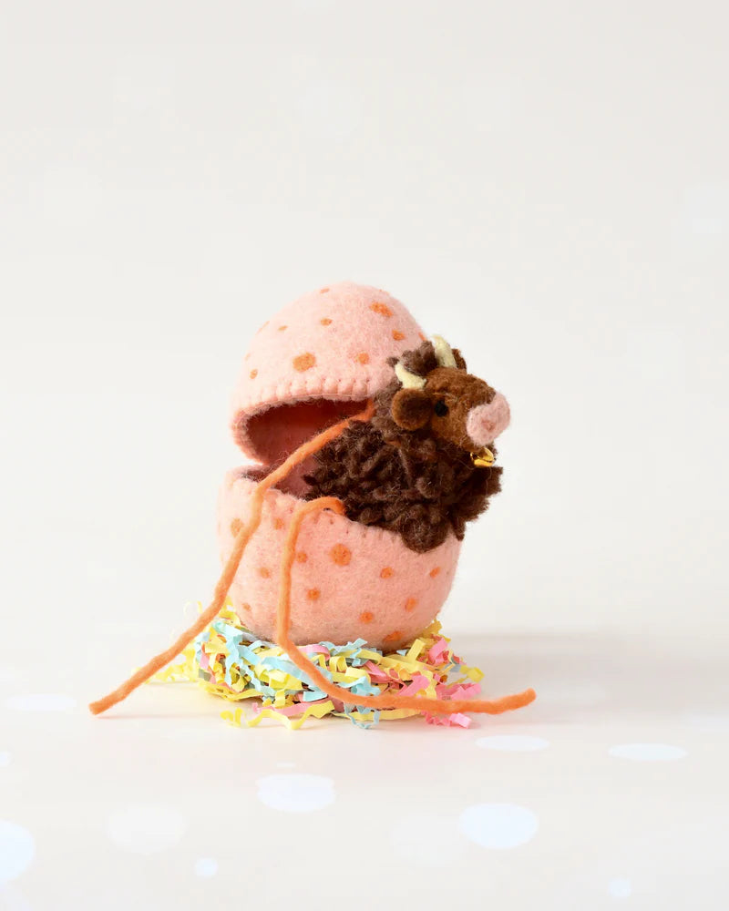 Felt Surprise Egg | Highland Cow | Espresso