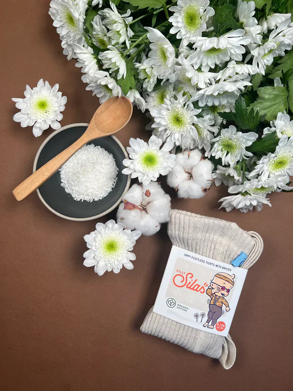 Hippy Footless Organic Cotton Unisex Tights l Cream Blend | NEW