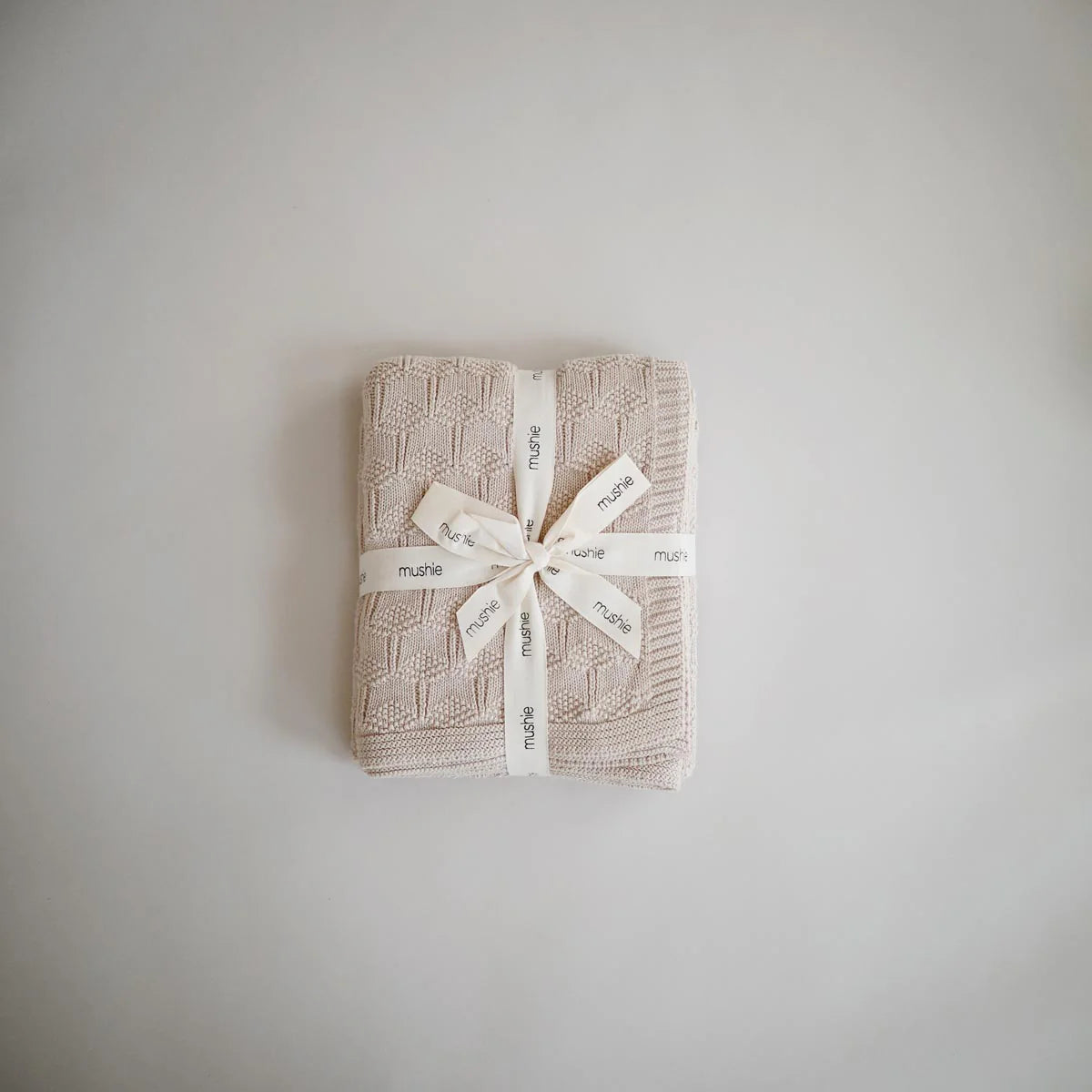 Knitted Honeycomb Baby Blanket | Beige