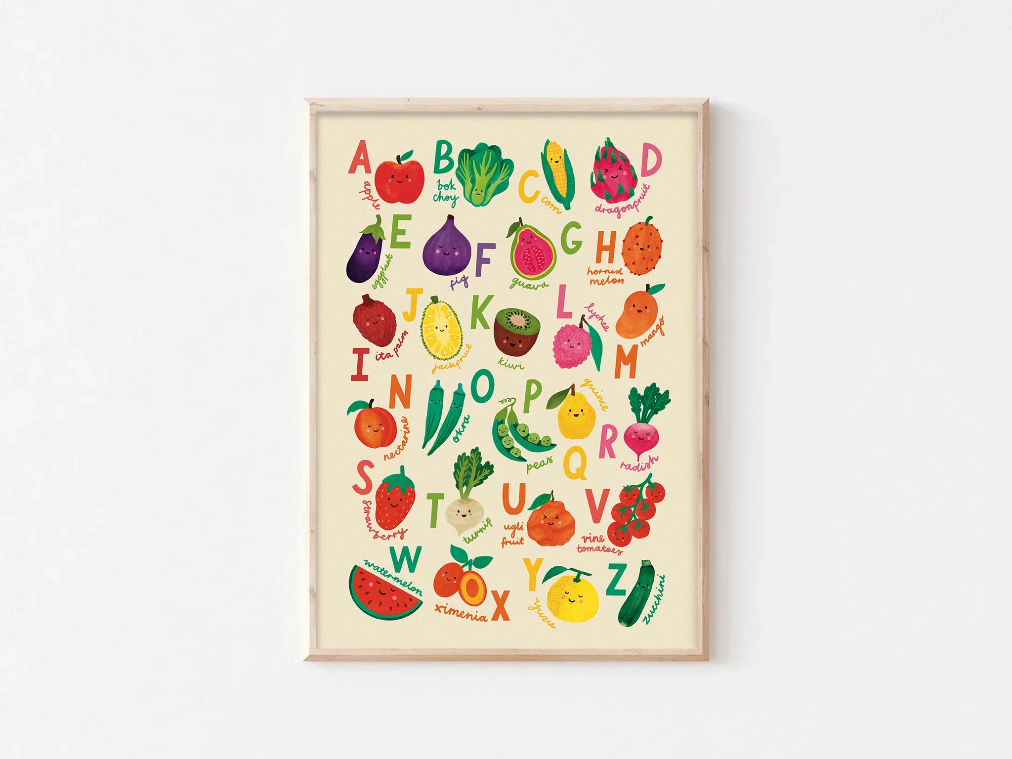 Art Print A3 | Fruit & Veg Alphabet