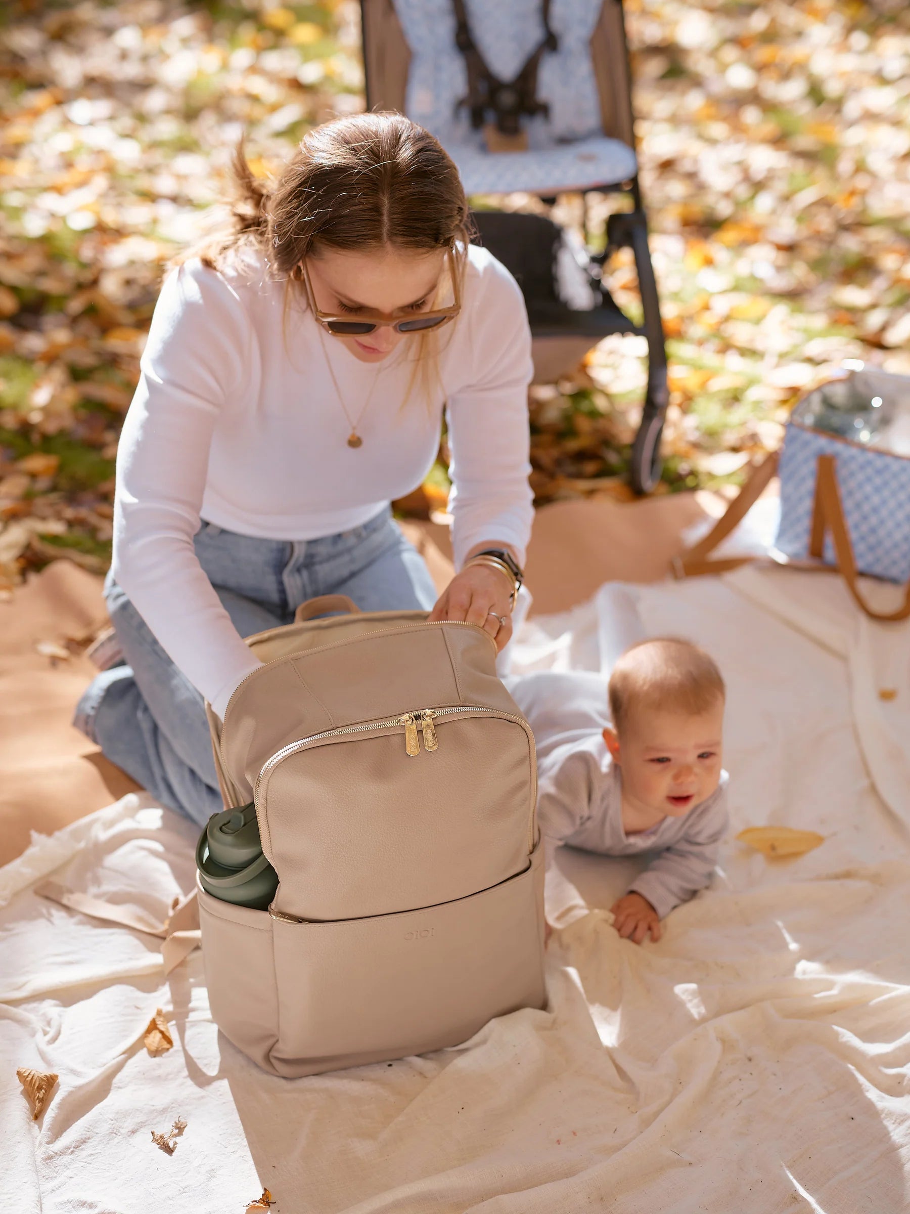 Multitasker Nappy Backpack | Oat Vegan Leather