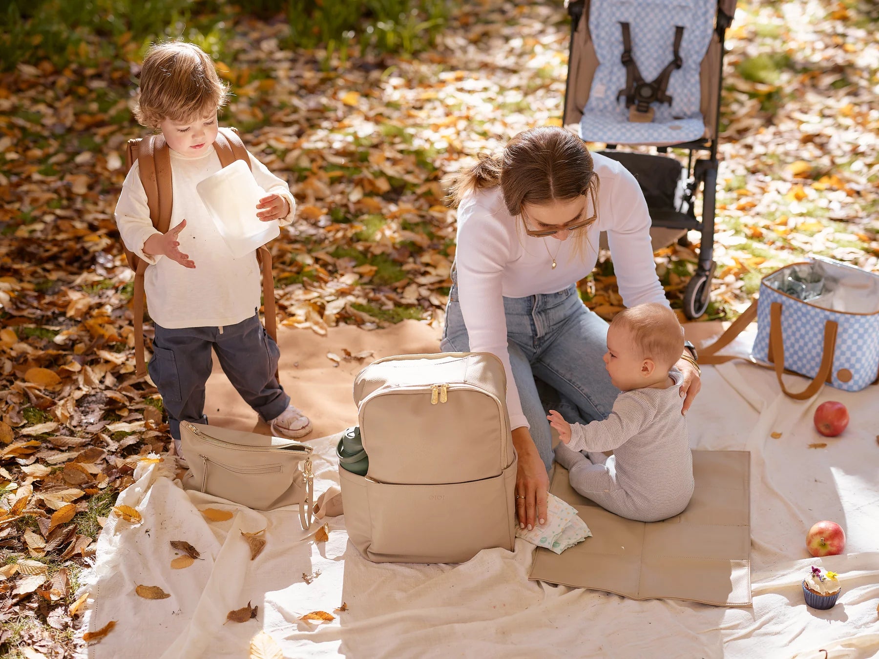 Multitasker Nappy Backpack | Oat Vegan Leather