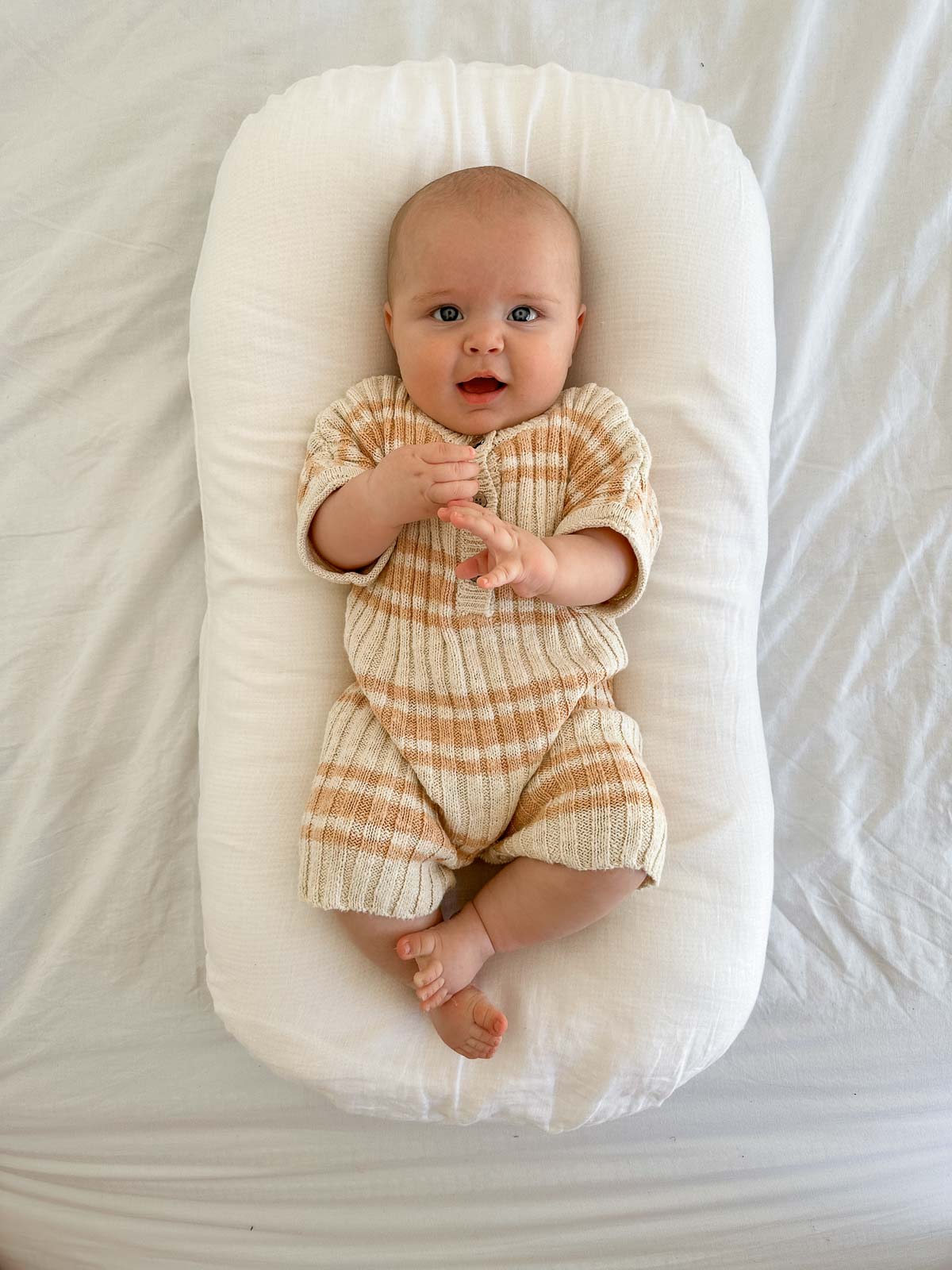 Billie Rib Romper | Peach