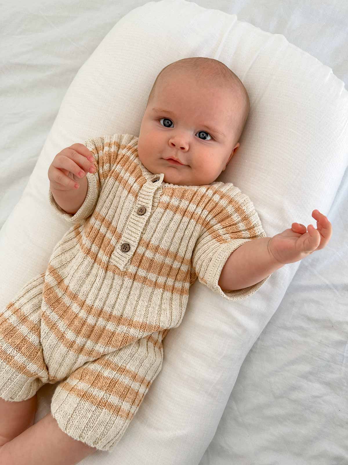 Billie Rib Romper | Peach