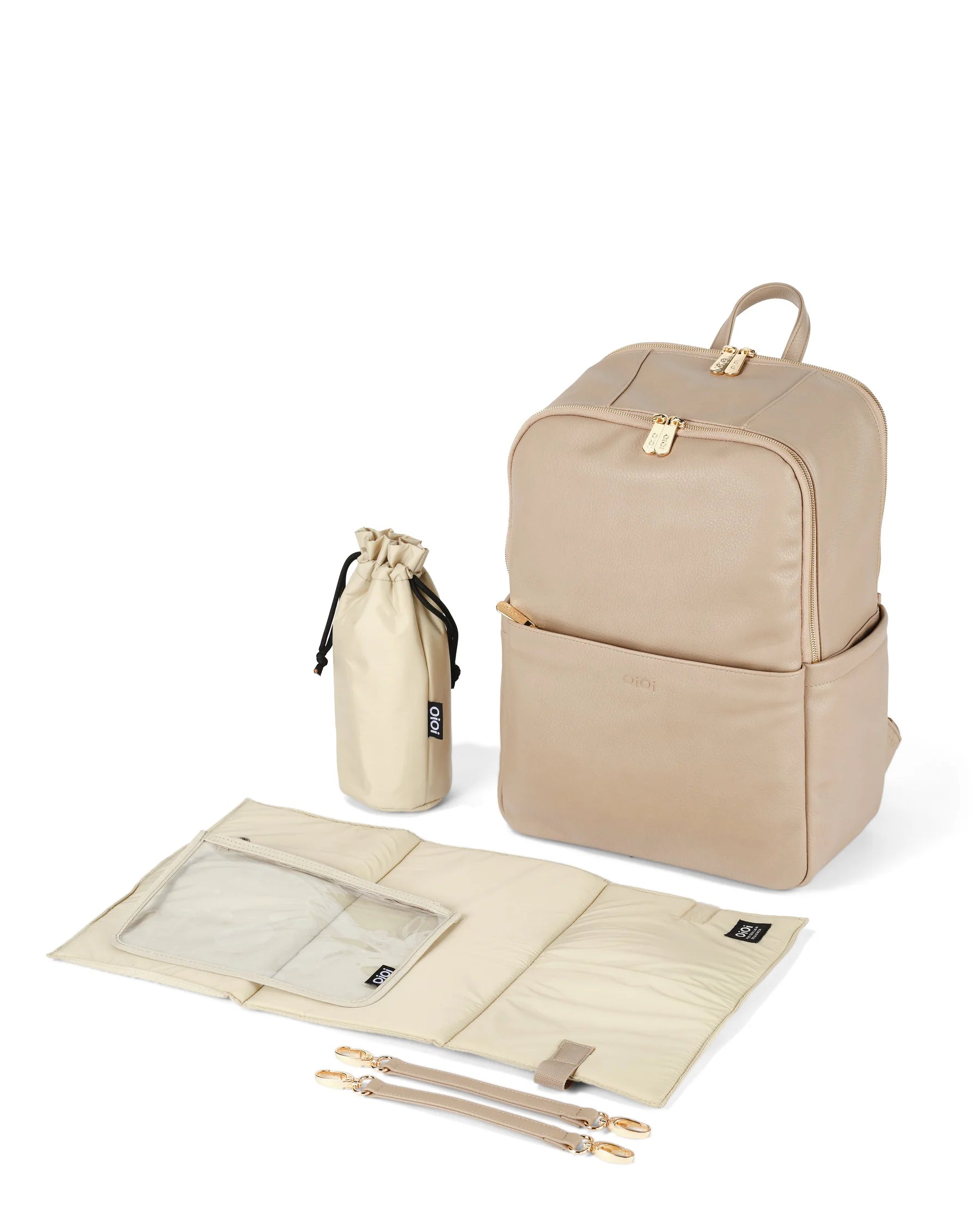 Multitasker Nappy Backpack | Oat Vegan Leather