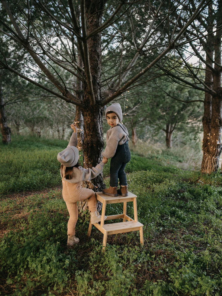 Granny Teddy Footless Tights | Dark Grey Blend | NEW