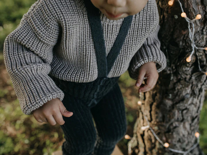 Granny Teddy Footless Tights | Dark Grey Blend | NEW