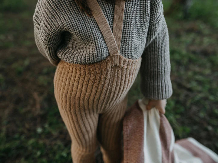 Granny Teddy Footless Tights | Light Brown | NEW