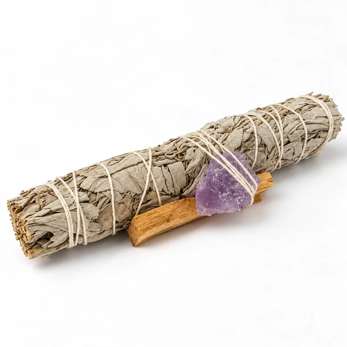 Large White Sage Smudge Stick Kit | Amethyst