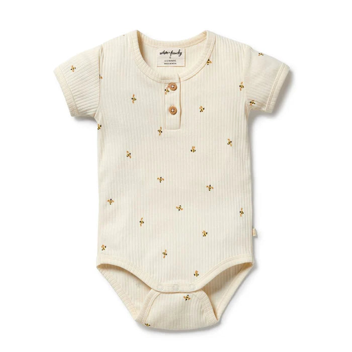 Organic Henley Bodysuit | Bee Mine