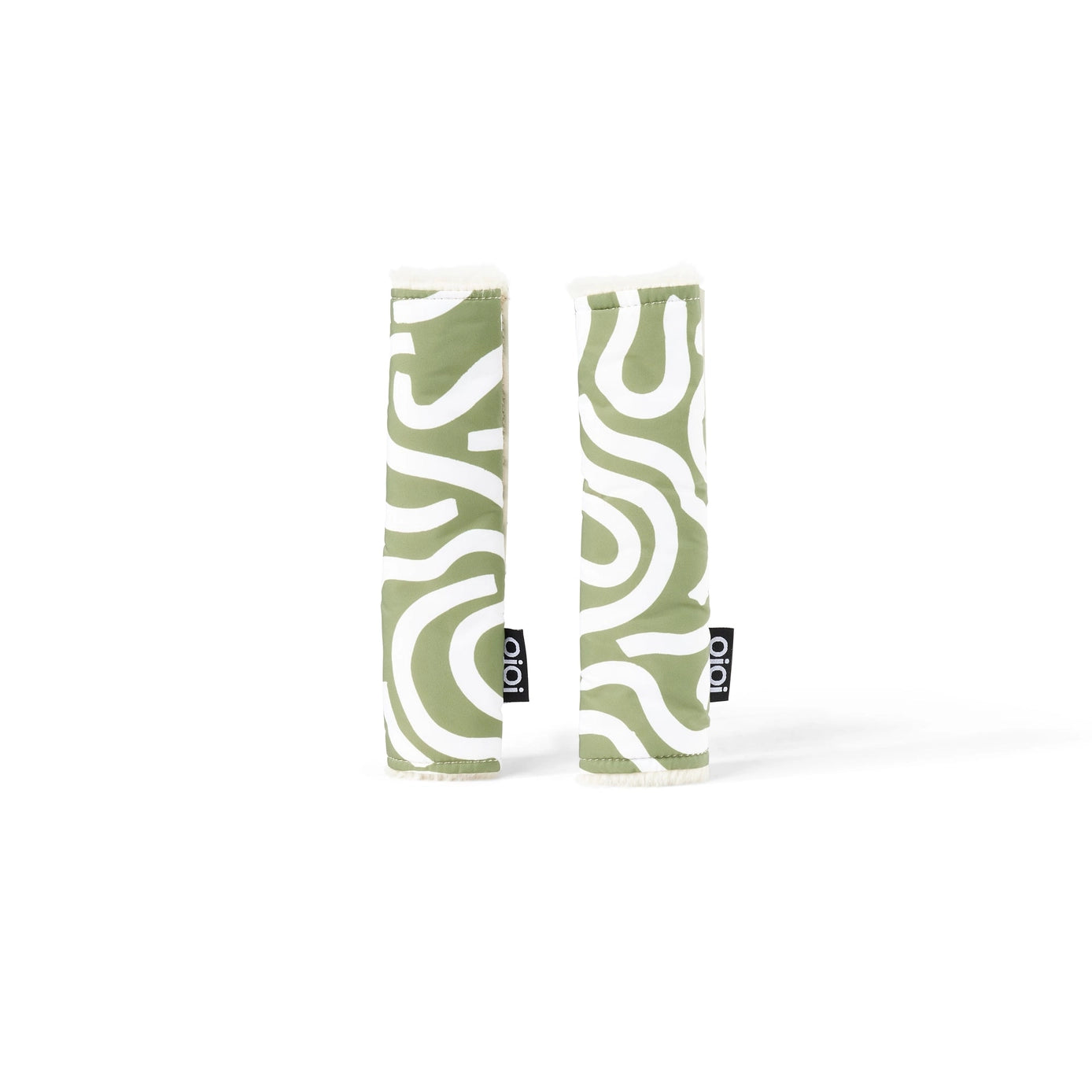 Reversible Pram Harness Cover Set | Green Squiggle