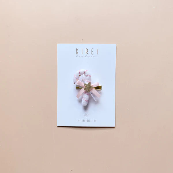 Alligator Clip | Pink Candy Cane