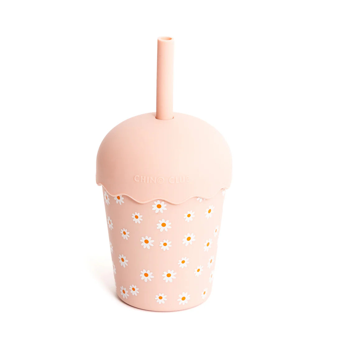 Mini Smoothie Cup & Straw | Pink Daisy