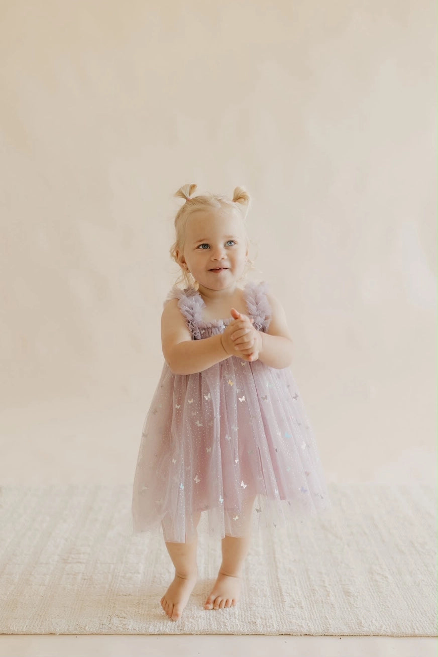Wings Tulle Party Dress | Mauve Butterfly