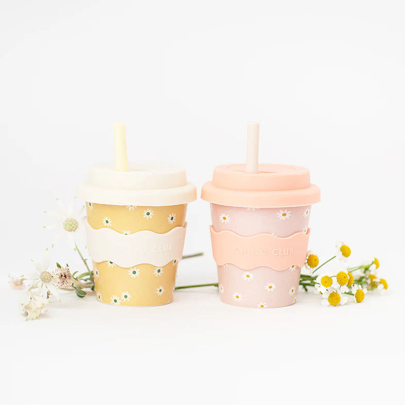 Reusable Baby Chino Cup l Pink Daisy