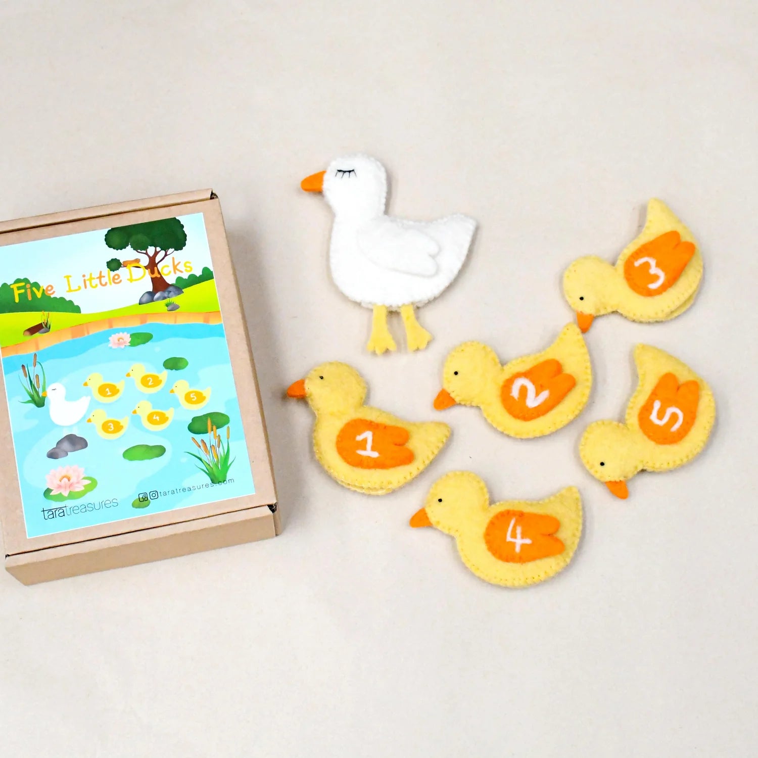 Felt Finger Puppets | 5 Little Ducks