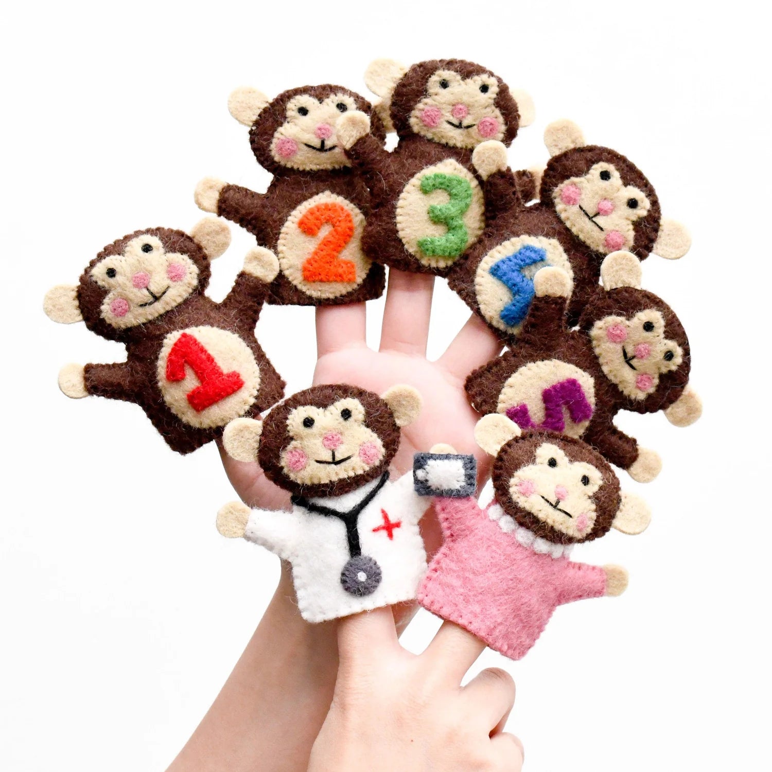 Felt Finger Puppets | 5 Little Monkeys